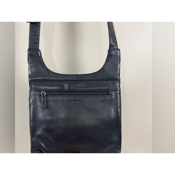 Nine West Black Leather Crossbody Bag Purse Y2K Minimalist Indie Boho Retro - Picture 6 of 9